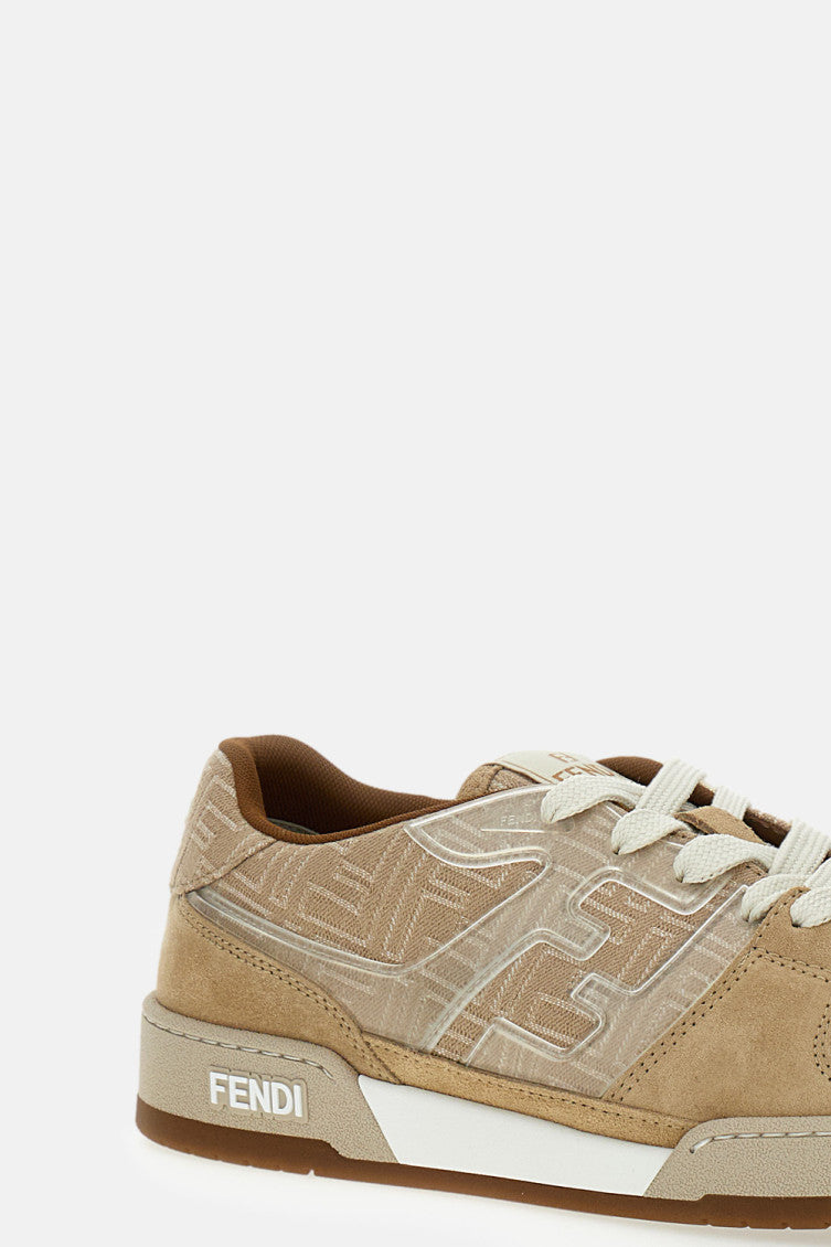 Beige Logo Low-Top Sneakers 4