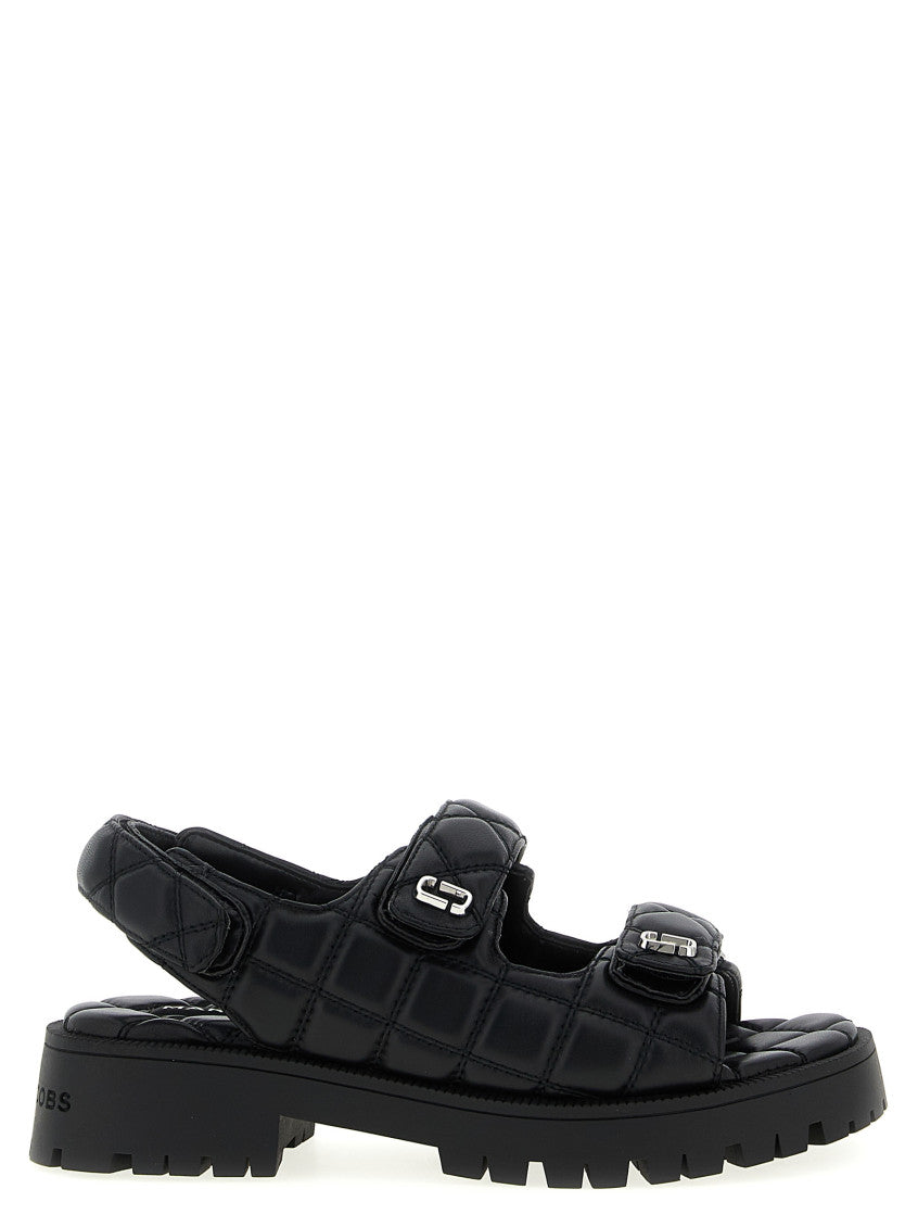 Black Quilted Sandals 1