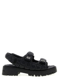 Black Quilted Sandals 1