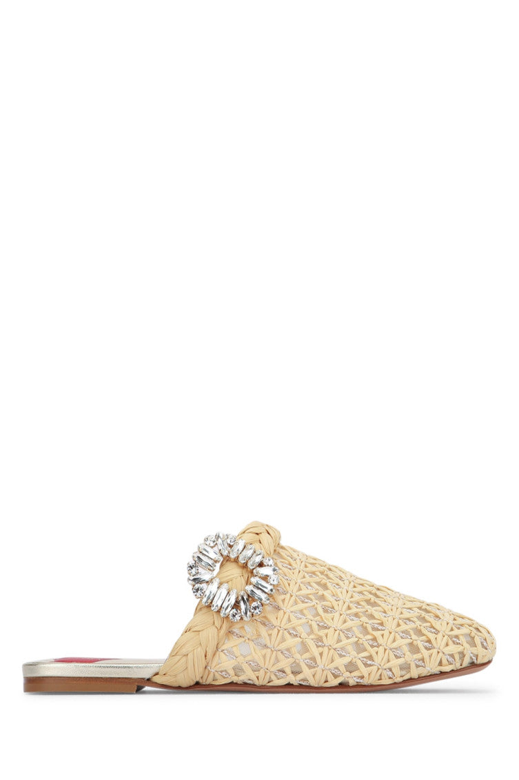 Beige Slip On Mules 1