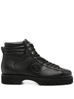 Black Solid Combat Boots 1