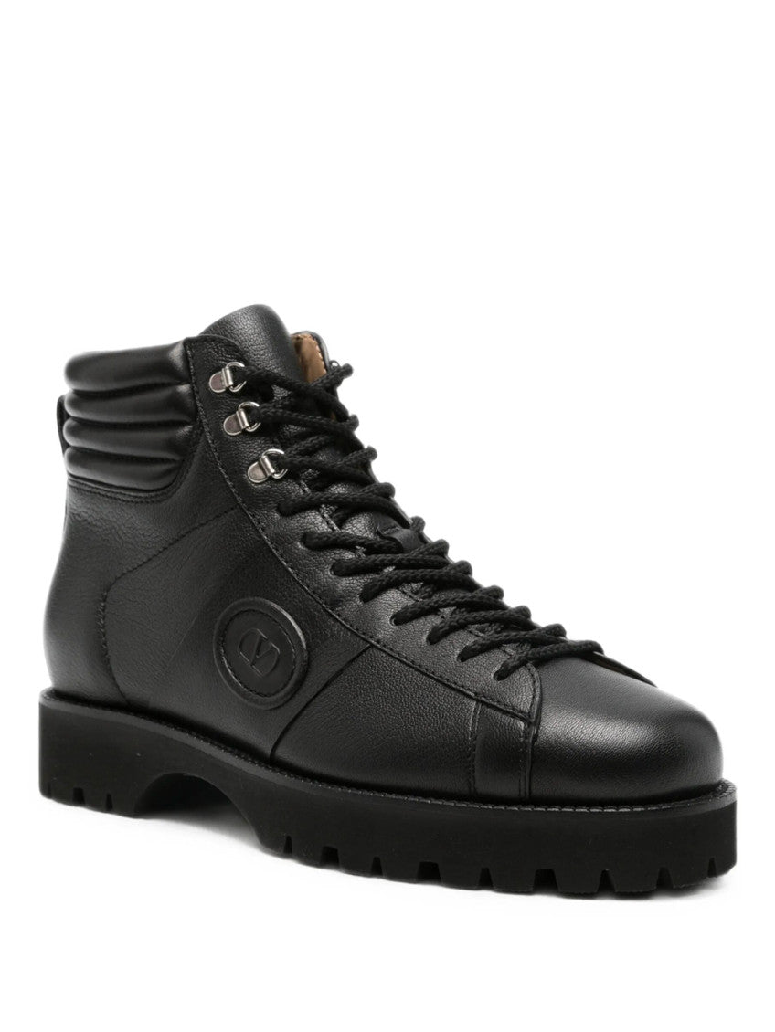 Black Solid Combat Boots 3