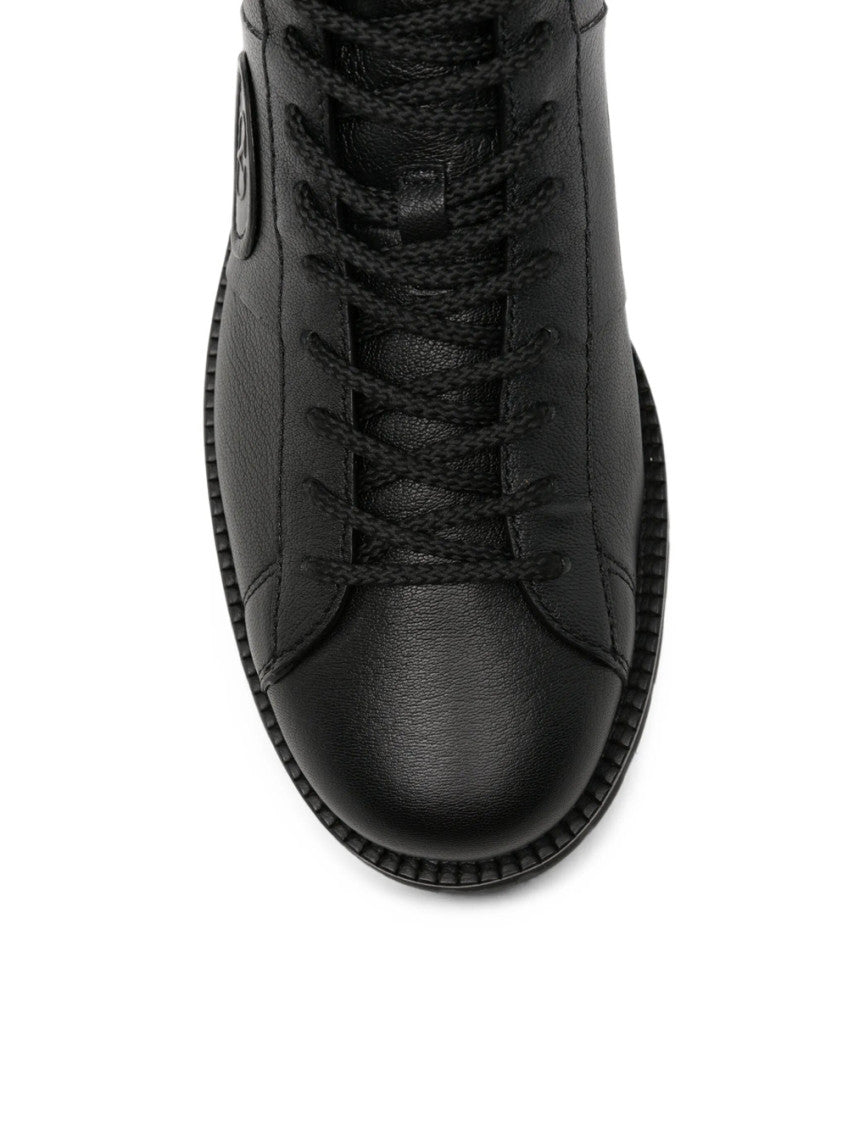 Black Solid Combat Boots 4