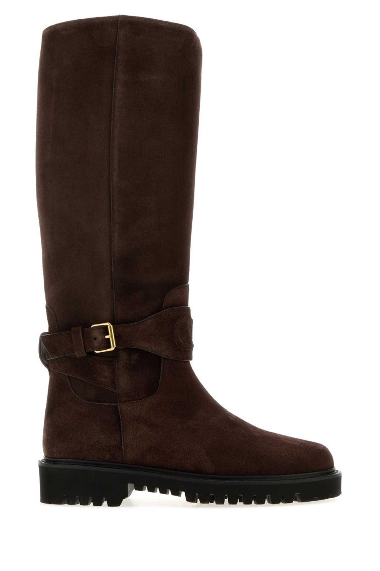 Brown Solid Signature Boots 1