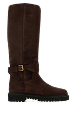 Brown Solid Signature Boots 1