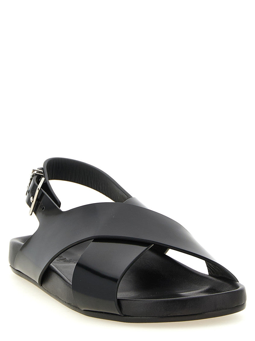 Black Solid Sandals 2