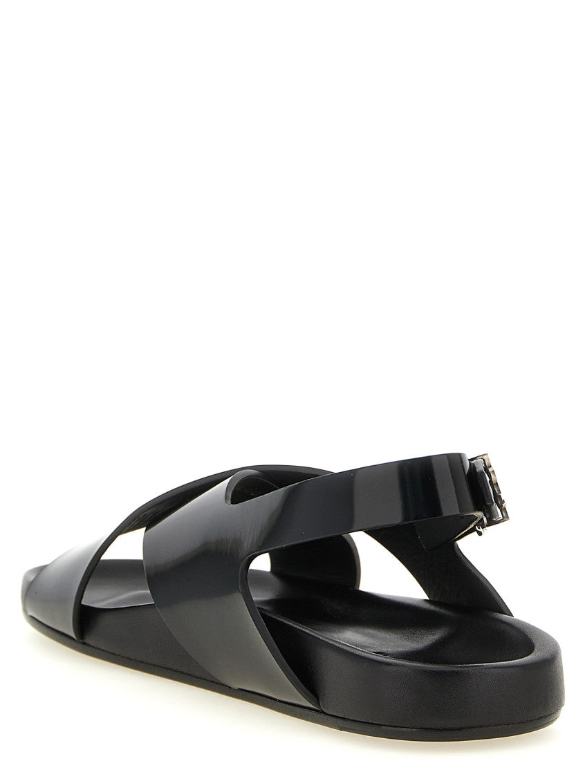 Black Solid Sandals 3