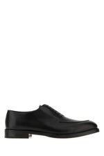 Black Solid Lace Ups Shoes 1