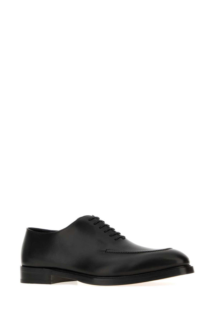 Black Solid Lace Ups Shoes 2