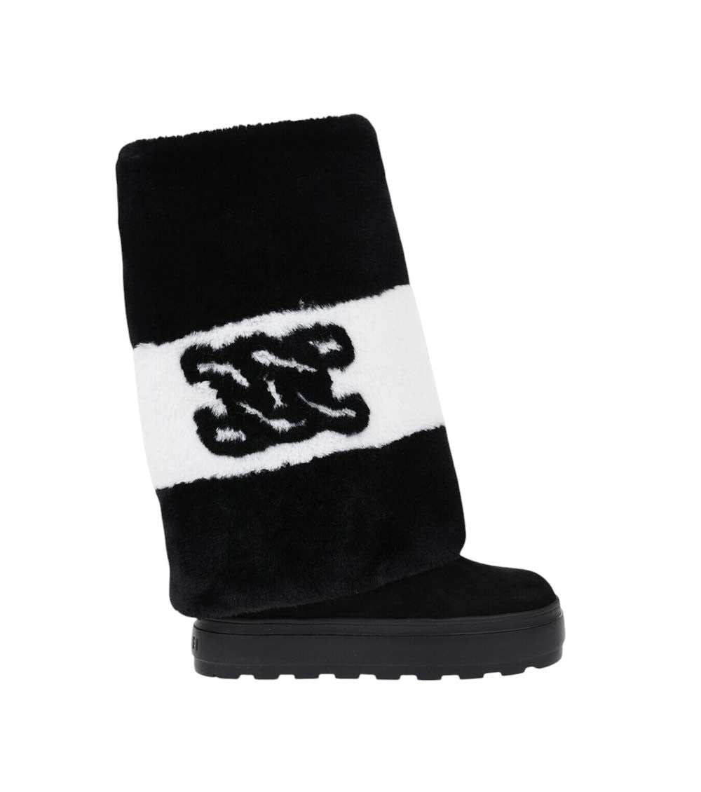 BlackWhite Suede Boots 1
