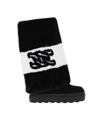BlackWhite Suede Boots 1