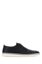 Navy Blue Solid Sneakers 1