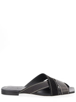 Black Solid Cross-Strap Flats 1