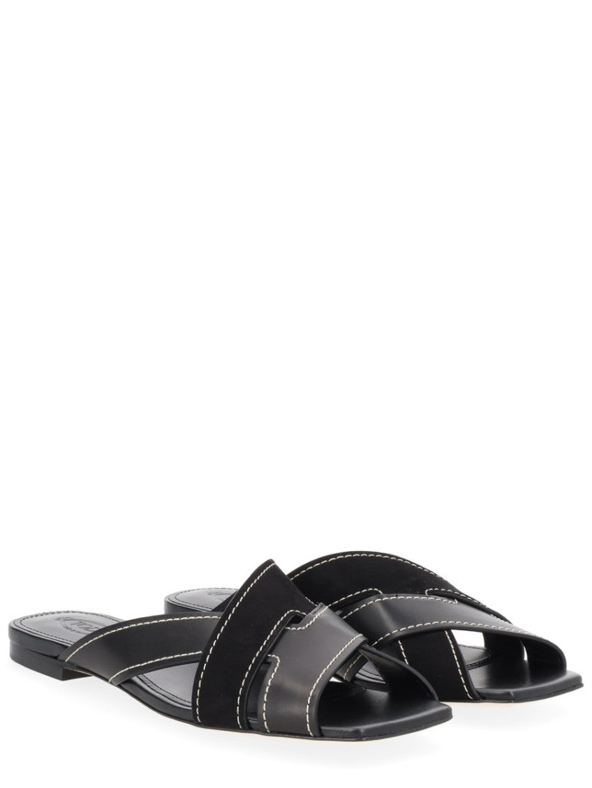 Black Solid Cross-Strap Flats 2