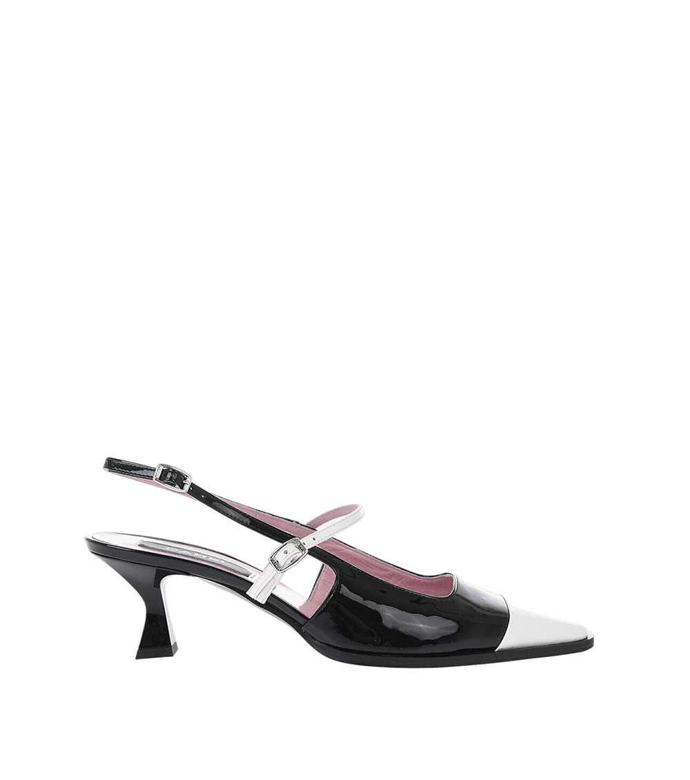 Black Leather Slingback Pumps 1