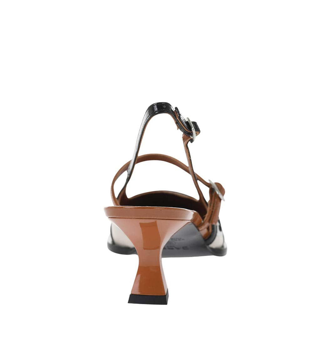Brown Leather Slingback Pumps 3