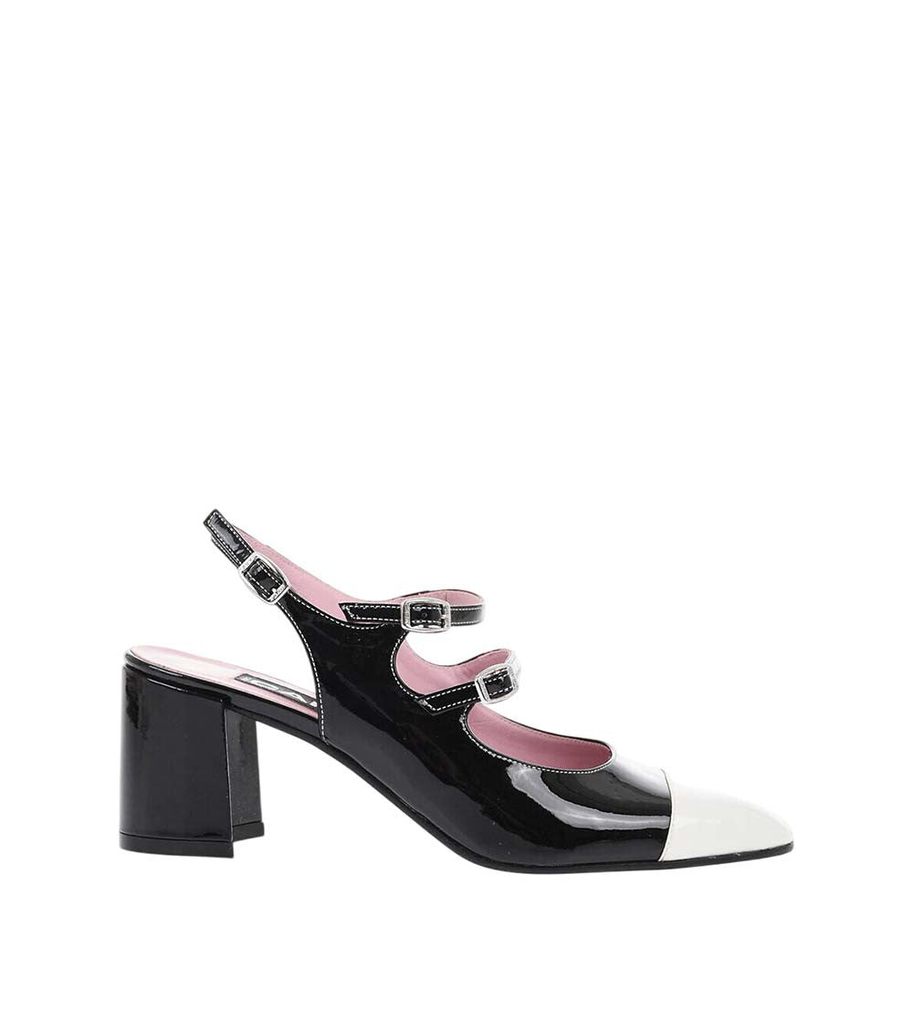 Black Leather Slingback Pumps 1