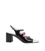 Black Leather Slingback Pumps 1