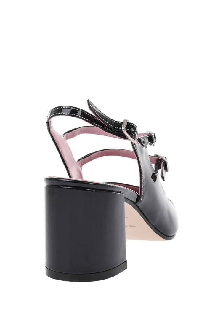 Black Leather Slingback Pumps 3