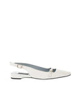 Off White Leather Ballet Flats 1