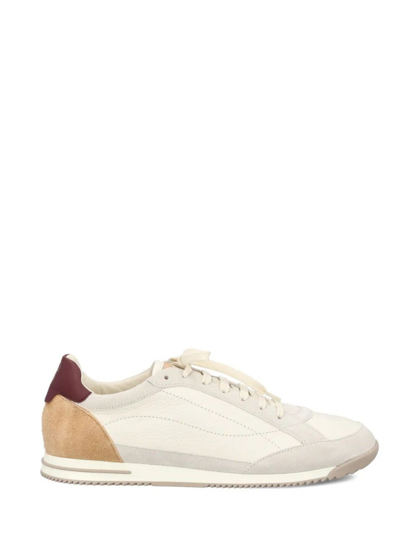 White Color Block Sneakers 1