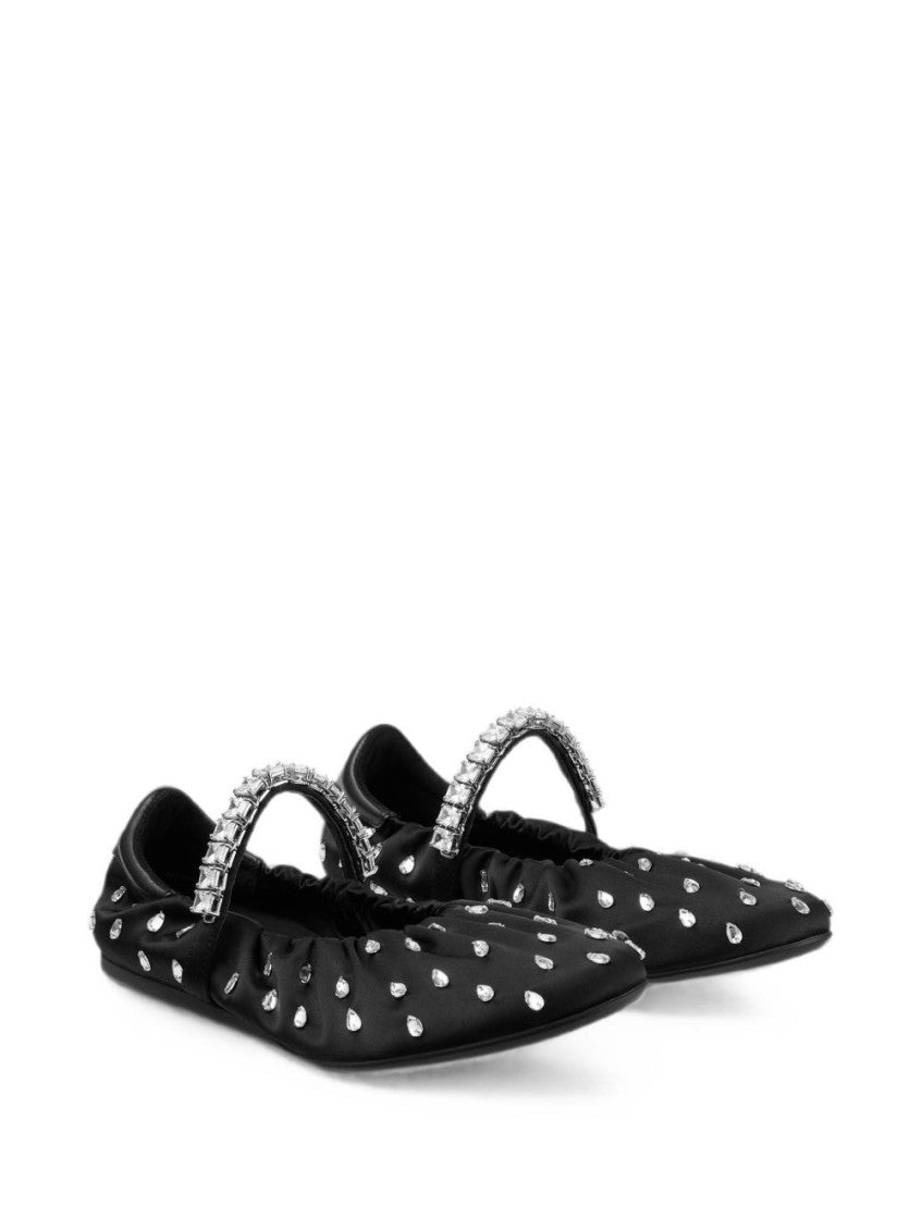 Black Embellished Ballet Flats 2
