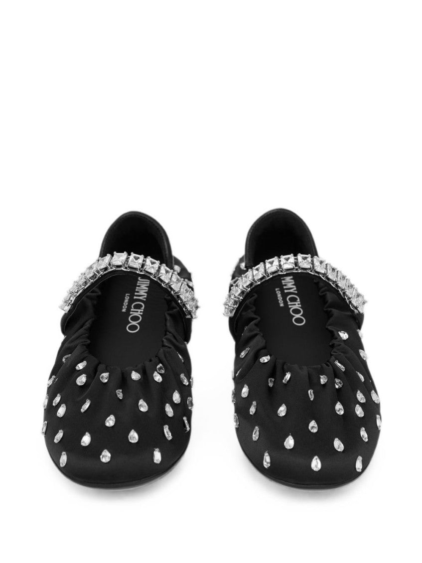 Black Embellished Ballet Flats 3