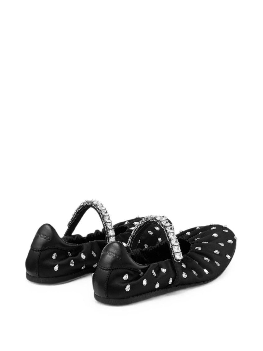 Black Embellished Ballet Flats 4