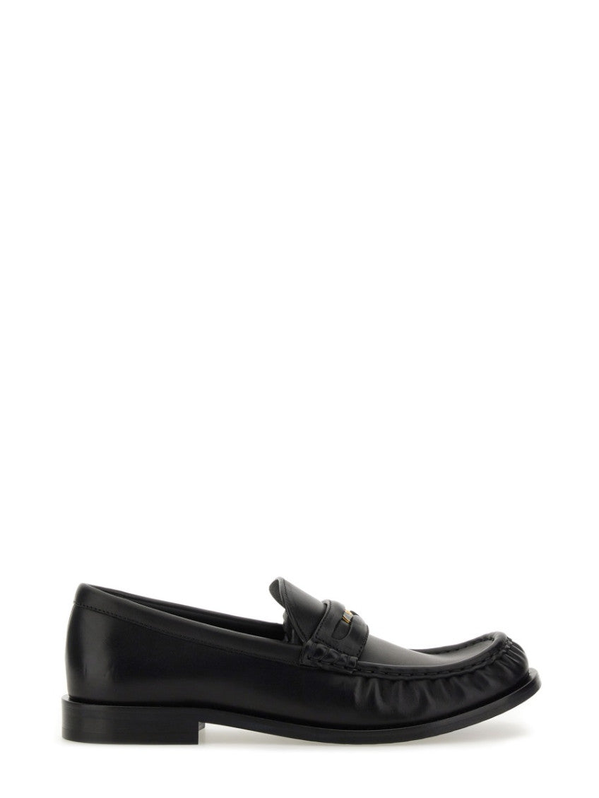 Black Solid Cadet Loafers 1