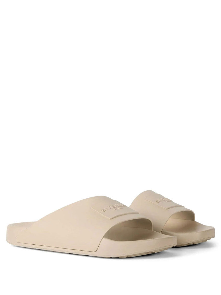 Beige Slip On Slides 2