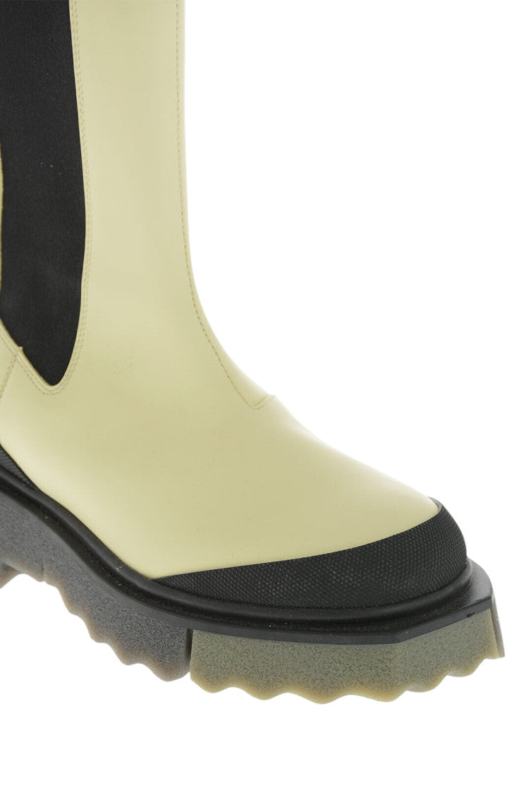 Beige Leather Boots 4