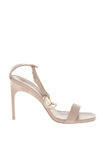 Pink Leather Ankle Strap Heels 1