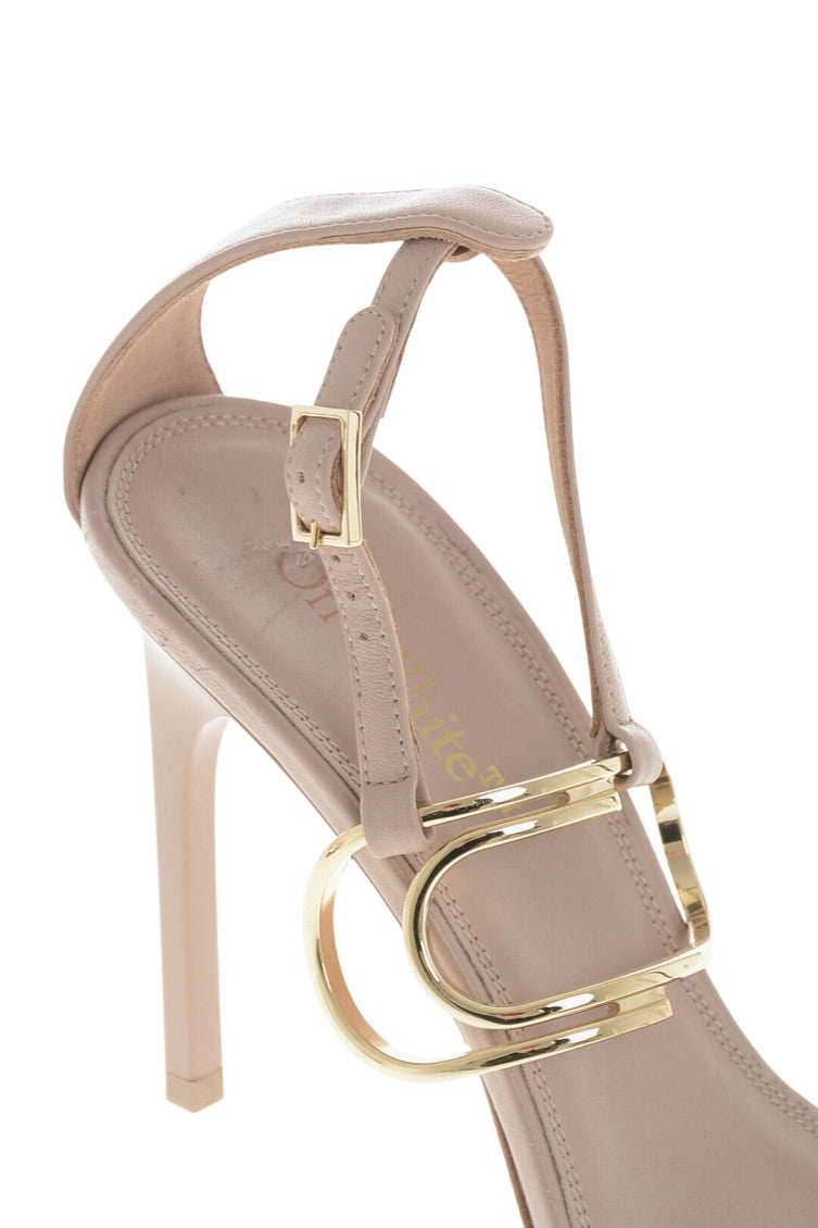 Pink Leather Ankle Strap Heels 4