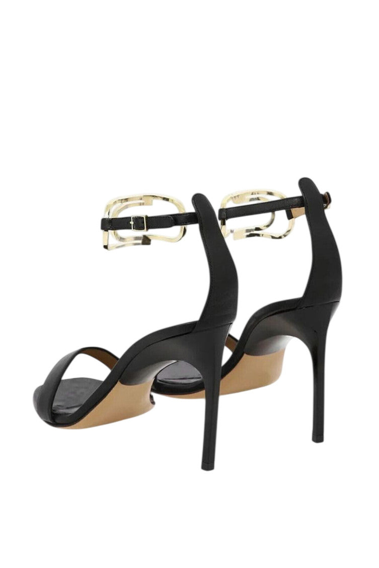 Black Leather Ankle Strap Heels 2