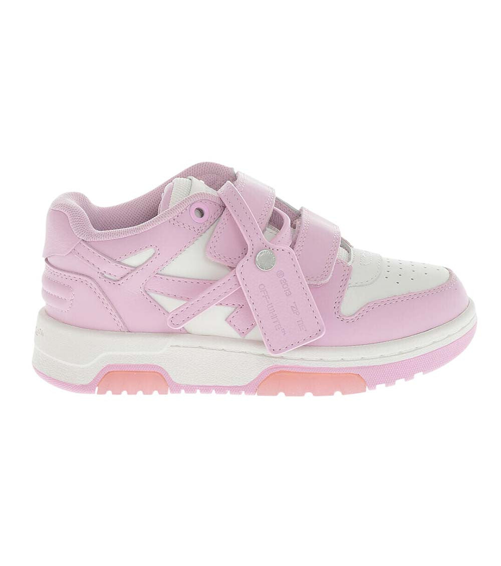 Baby Girl Pink Low Leather Sneakers 1