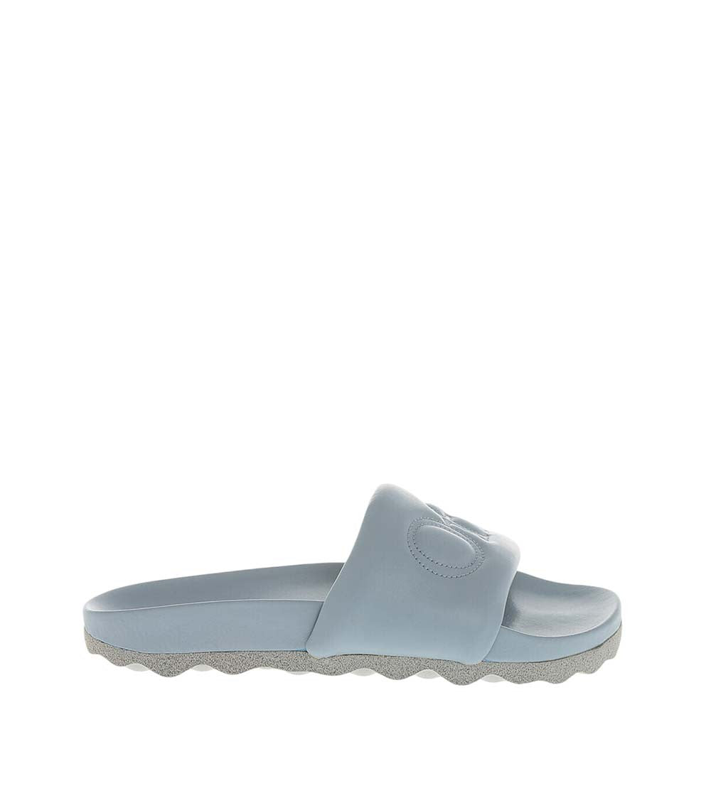 Grey Leather Slides 1