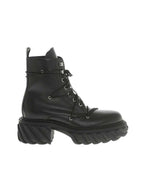 Black Solid Tractor Boots 1