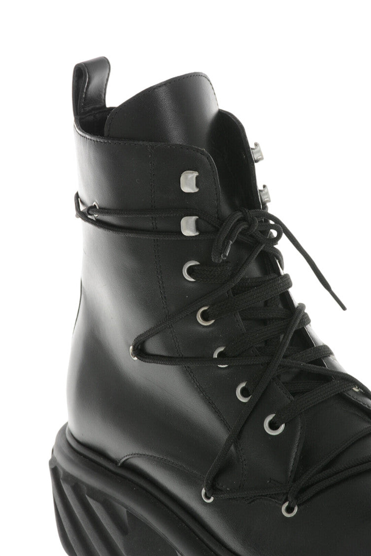 Black Solid Tractor Boots 4