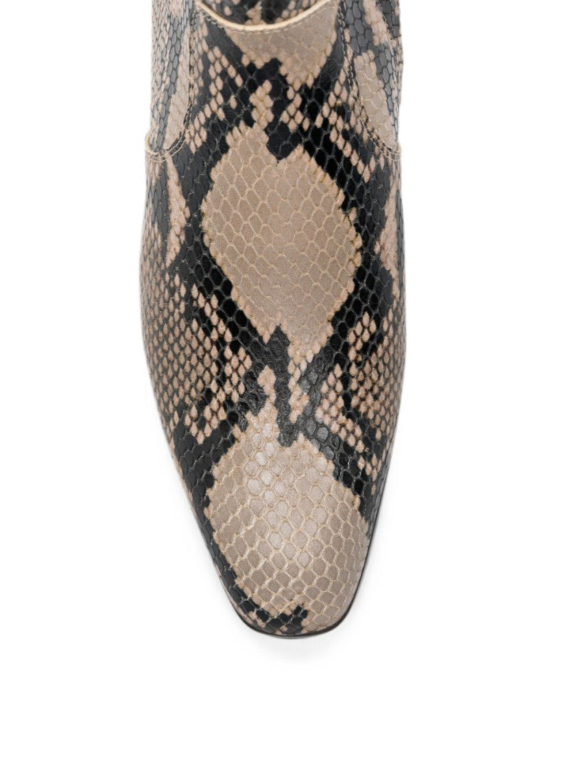 Beige Leather Ankle Boots 2