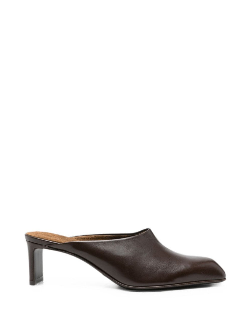 Brown Leather Mules 1