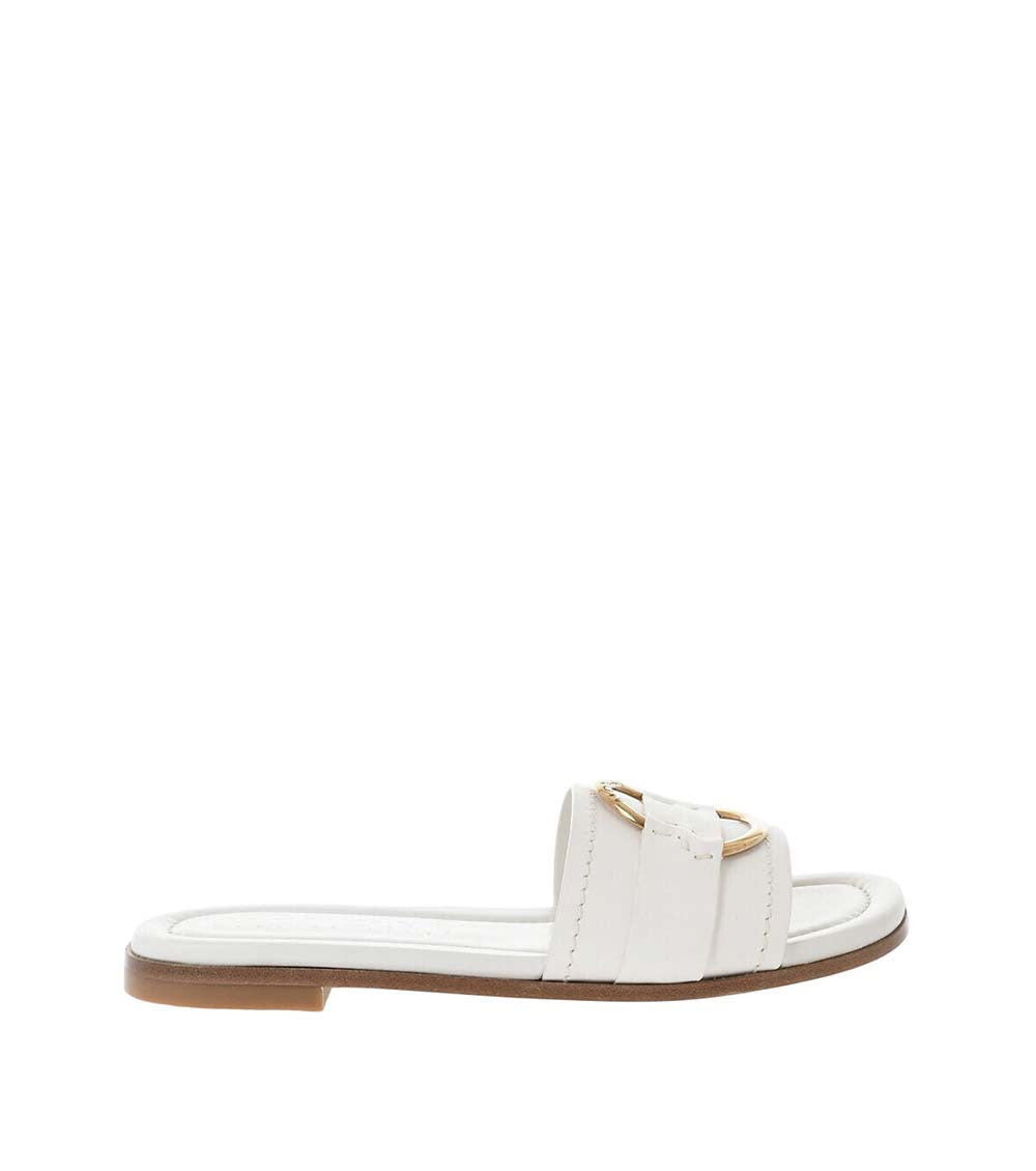 White Leather Sandals 1
