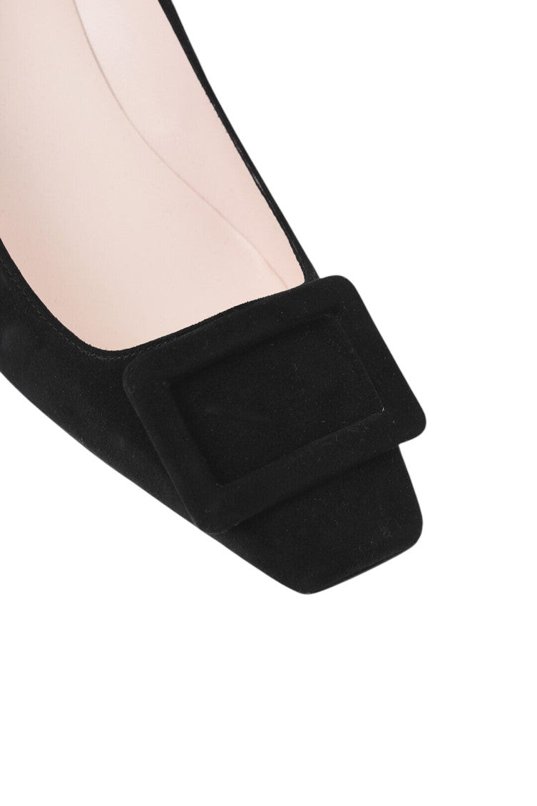 Black Square-toe Pumps 2