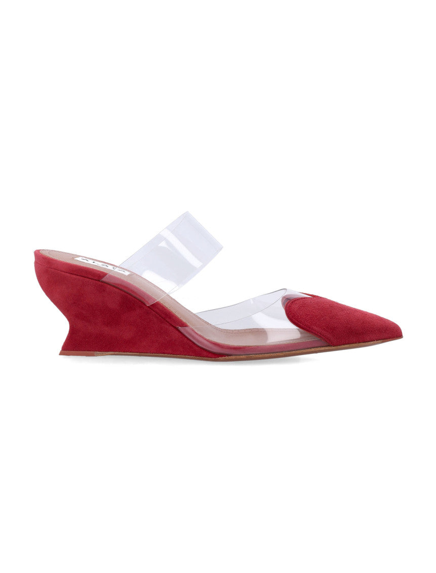 Red Slip-on Wedges 1