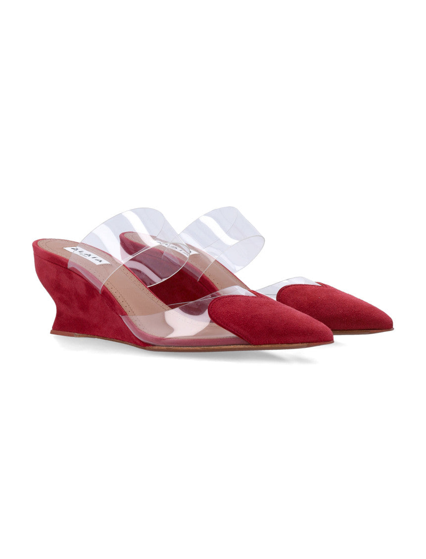 Red Slip-on Wedges 2