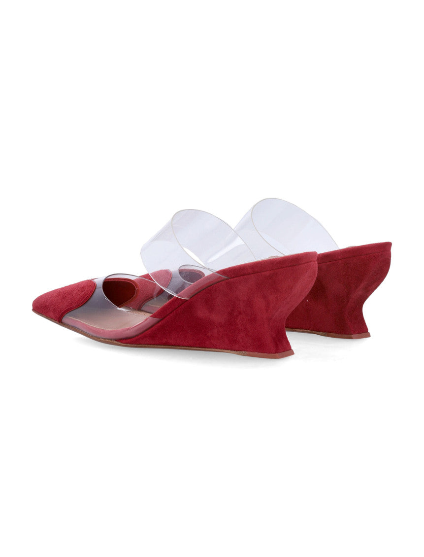 Red Slip-on Wedges 3