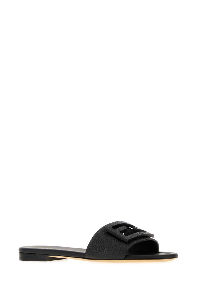 Black Logo Sandals 2
