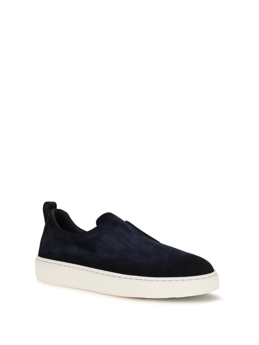 Navy Blue Slip-on Sneakers 2