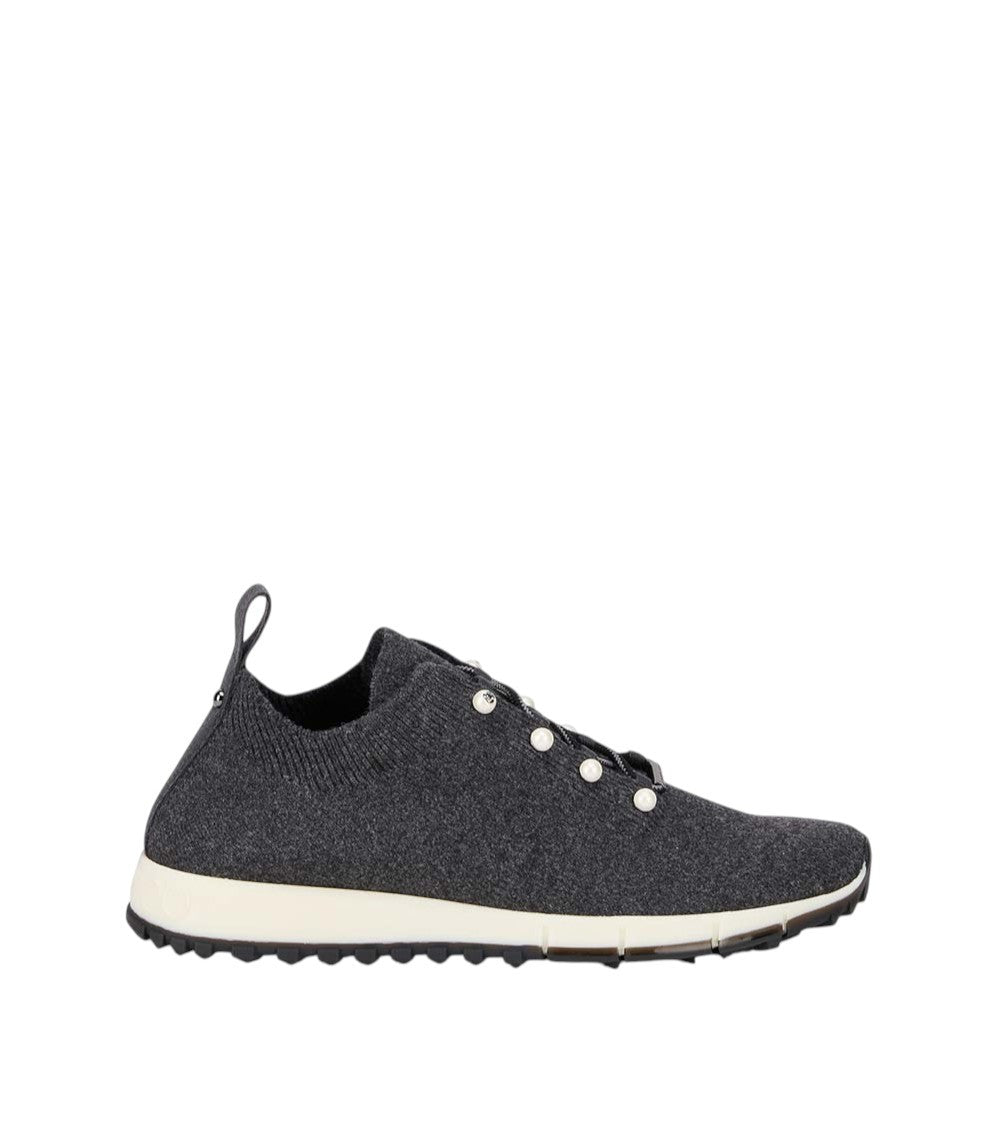 Grey Textured Low-Top Sneakers 1