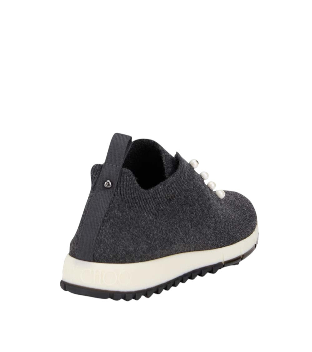 Grey Textured Low-Top Sneakers 3