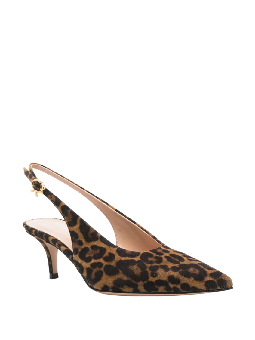 Leopard Print Leather Pumps 2